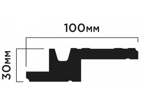 Карниз ПОЛИСТИРОЛ HI WOOD 100мм х 30мм х 2,0м.