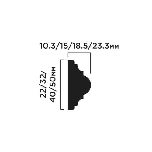 Молдинг ПОЛИСТИРОЛ HI WOOD 22мм х 10.3мм
