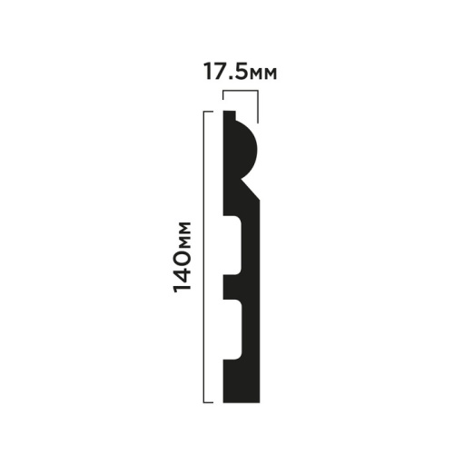 B140 Плинтус ПОЛИСТИРОЛ HI WOOD 140мм х 17.5мм х 2,0м.