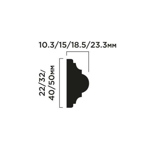D40V1 Молдинг ПОЛИСТИРОЛ HI WOOD 40мм х 18.5мм х 2,0м.
